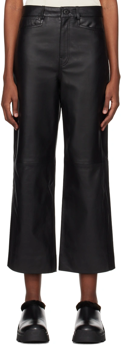 Shop Proenza Schouler Black  White Label Leather Pants In 001 Black