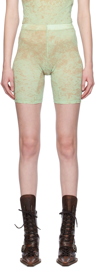 Shop Knwls Ssense Exclusive Green Turbo Shorts In Teal Ink