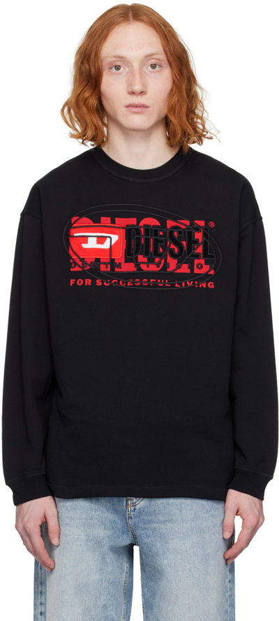 Shop Diesel Black S-baxt-n1 Sweatshirt In 9xx