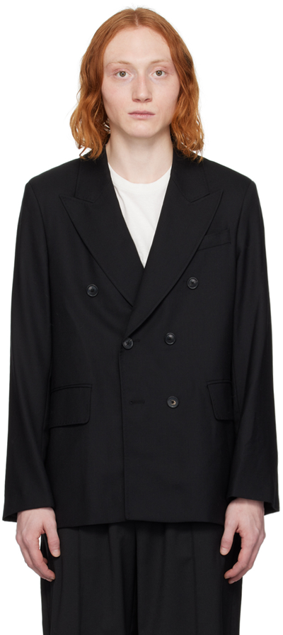 Our Legacy Unconstructed Db Blazer In Black Panama Wool
