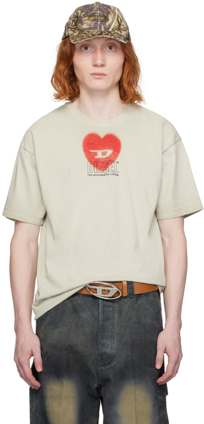 Shop Diesel Brown T-buxt-n4 T-shirt In 72s