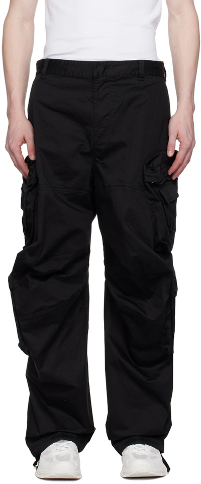 Shop Diesel Black P-huges-new Cargo Pants In 9xx