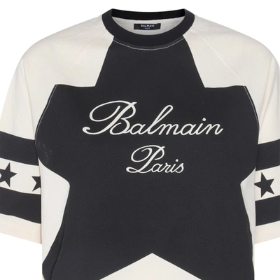 Shop Balmain T-shirts And Polos In Crème/noir