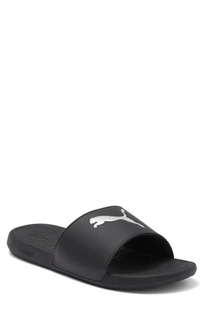 Shop Puma Cool Cat Sport Slide Sandal In  Black- Silver