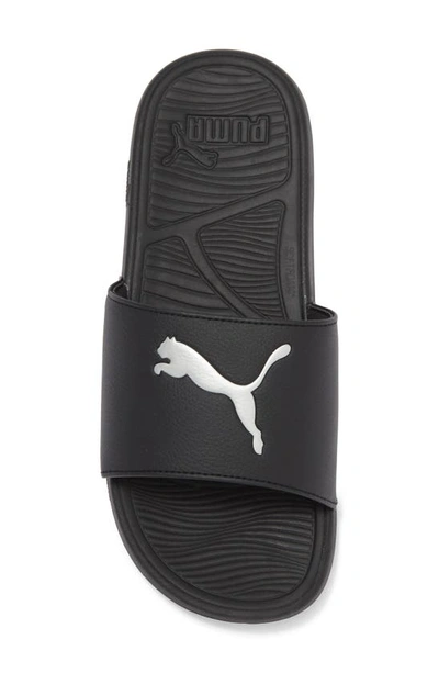 Shop Puma Cool Cat Sport Slide Sandal In  Black- Silver