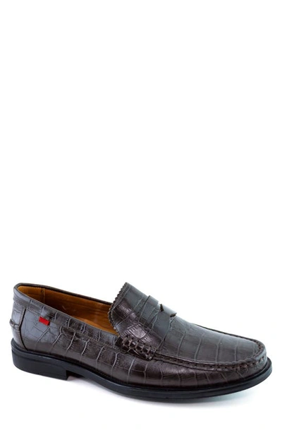 Shop Marc Joseph New York East Village Penny Loafer In Cafe Croco