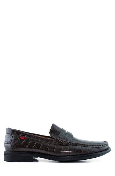 Shop Marc Joseph New York East Village Penny Loafer In Cafe Croco