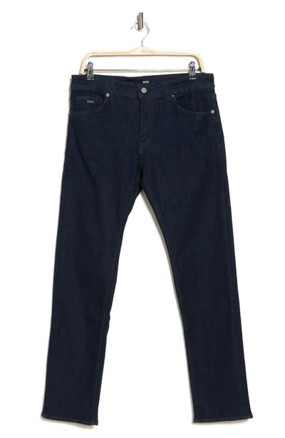 Shop Hugo Boss Boss Maine 3 Skinny Jeans In Dark Blue