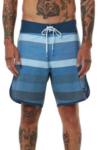 Shop Ezekiel Shark 18 Boardie Shorts In Blue