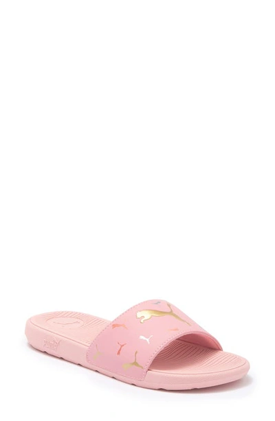 Shop Puma Cool Cat 2.0 Toss Slide Sandal In Rose-gold- Silver