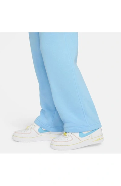 Shop Nike Kids' Sportswear Club Fleece Wide Leg Pants In Aquarius Blue/ White