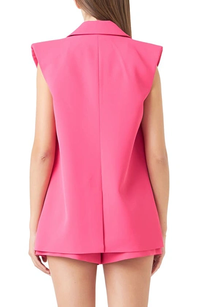 Shop Endless Rose Oversize Blazer Vest In Fuchsia