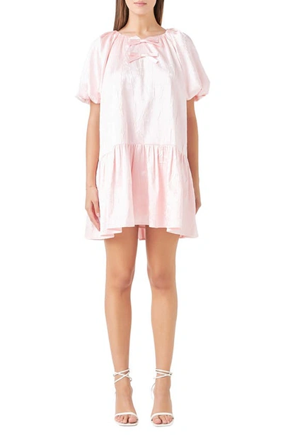 Shop Endless Rose Crinkle Satin Shift Minidress In Pink