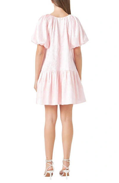 Shop Endless Rose Crinkle Satin Shift Minidress In Pink