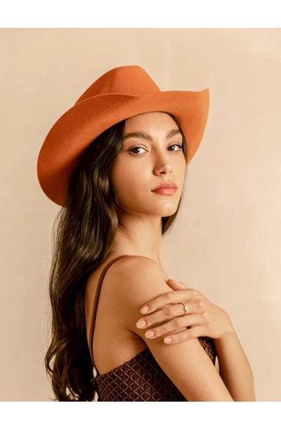 Modern Monarchie Texan Embellished Wool Cowboy Hat In Orange