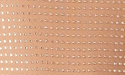 Endless Rose Embellished Mesh Turtleneck Bodysuit In Beige