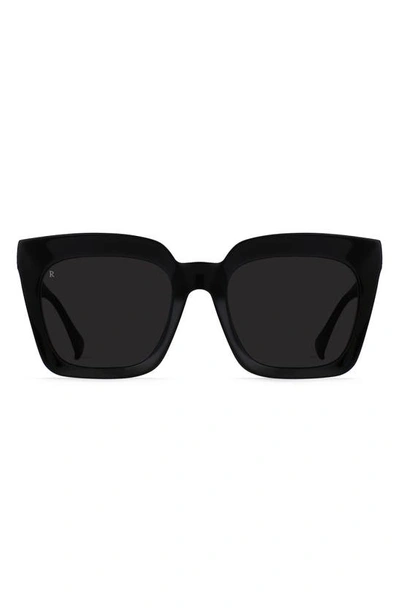 Shop Raen Vine Polarized Square Sunglasses In Recycled Black/ Smoke Polar