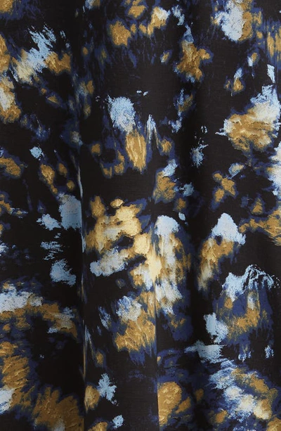 Shop Masai Copenhagen Gaiaba Abstract Print Tunic Top In Black/ Blue/ Dull Gold