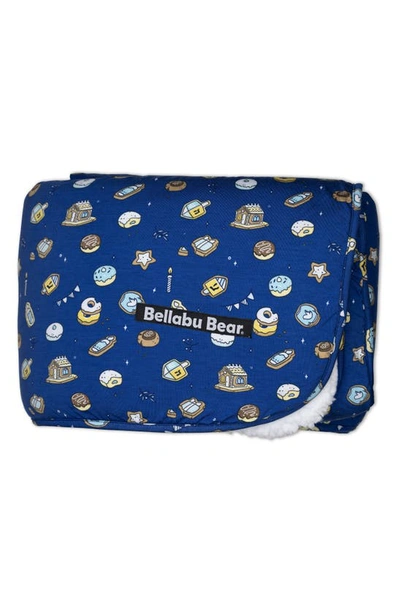 Shop Bellabu Bear Kids' Hanukkah Cookies Print Reversible Blanket In Blue