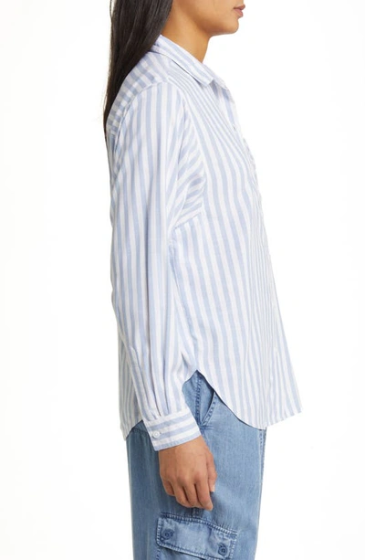 Shop Beachlunchlounge Maelyn Stripe Button-up Shirt In Mood Ring