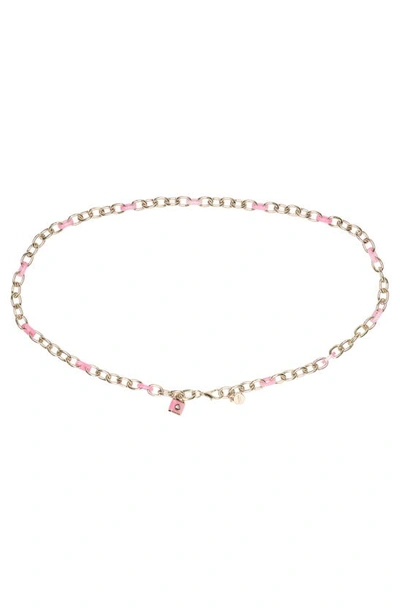 Shop Kate Spade New York Lock & Spade Chain Link Belt In Pink