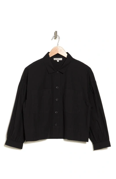 Shop Habitual Cotton Button-up Shirt In Black