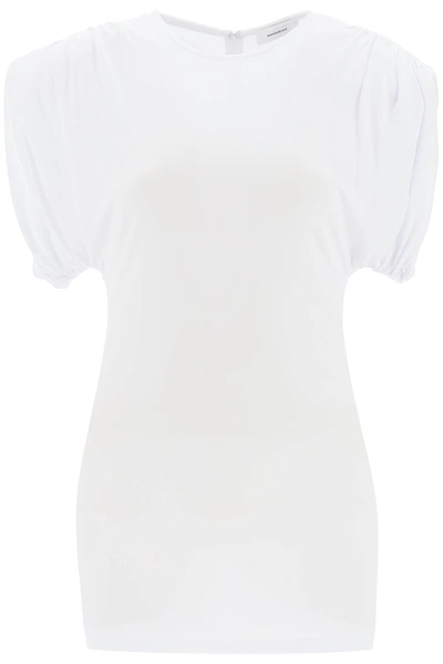 Shop Wardrobe.nyc Mini Sheath Dress With Structured Shoulders In White