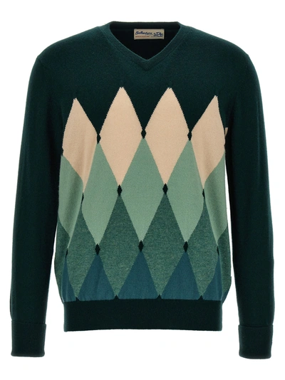 Ballantyne Argyle Pattern Sweater Sweaters And Cardigans Green In Green