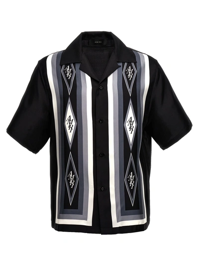 Shop Amiri Diamond Bowling Shirt, Blouse In Black