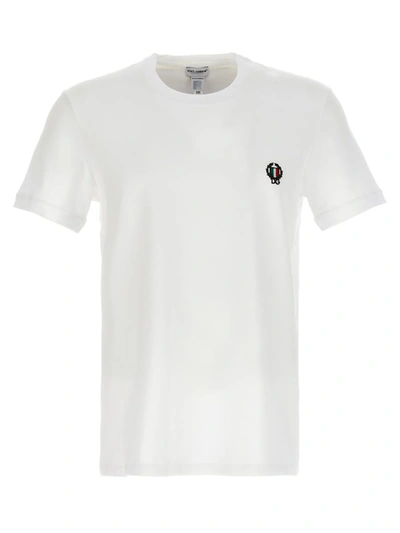 Shop Dolce & Gabbana Logo Embroidered T-shirt In White
