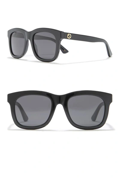 Gucci 52mm Square Sunglasses In Black Black Grey