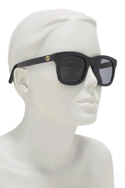 Gucci 52mm Square Sunglasses In Black Black Grey
