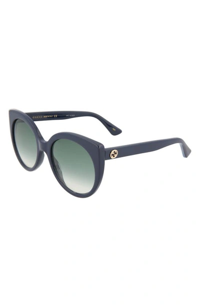 Shop Gucci 55mm Cat Eye Sunglasses In Blue Blue Grey