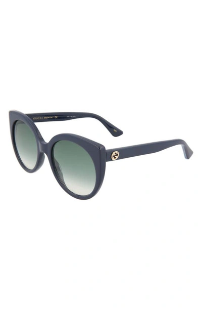 Gucci 55mm Cat Eye Sunglasses In Blue Blue Grey