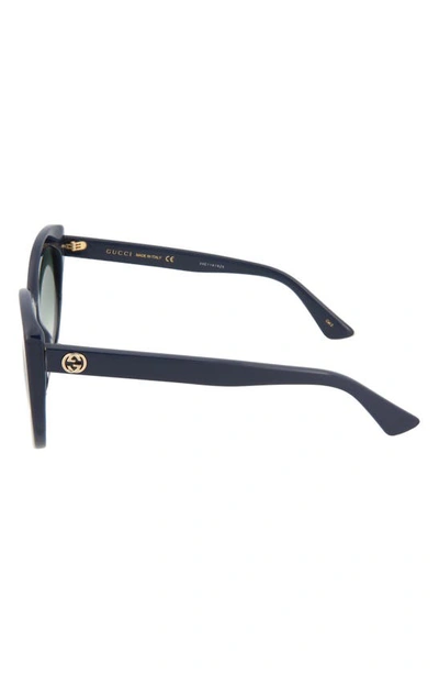 Gucci 55mm Cat Eye Sunglasses In Blue Blue Grey