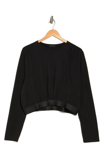 Shop Atm Anthony Thomas Melillo Gathered Hem Crop Top In Black