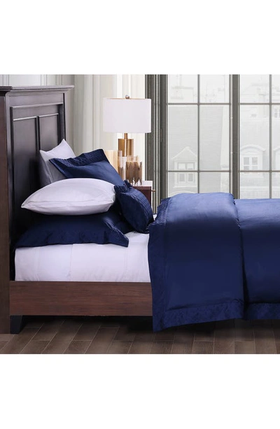 Shop Pure Parima Hira Embroidered 100% Cotton 400 Thread Count Duvet Cover Set In Midnight