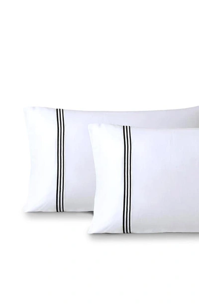 Shop Pure Parima Set Of 2 Triple Luxe 700 Thread Count Sateen Pillowcases In Black