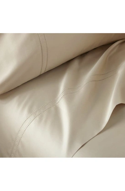Shop Pure Parima 500 Thread Count 100% Certified Egyptian Cotton Sateen Double Hemstitch Yalda Sheet Set In Tan