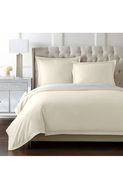 Pure Parima 500 Thread Count 100% Certified Egyptian Cotton Sateen Double Hemstitch Yalda Duvet Cove In Ivory