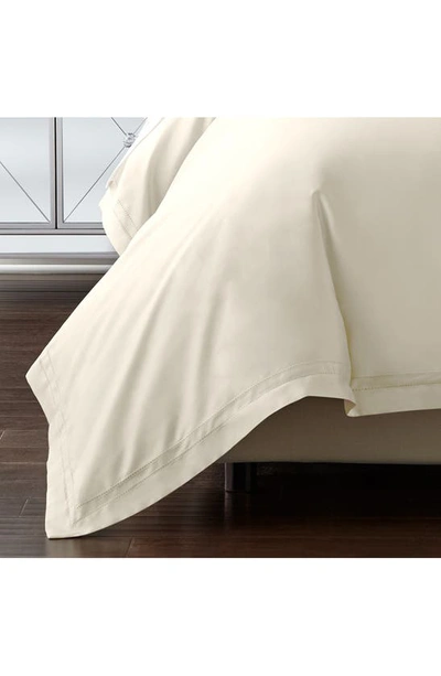 Pure Parima 500 Thread Count 100% Certified Egyptian Cotton Sateen Double Hemstitch Yalda Duvet Cove In Ivory