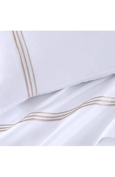Shop Pure Parima 700 Thread Count 100% Certified Egyptian Cotton Sateen Bratta Embroidery Triple Luxe Sat In Gold