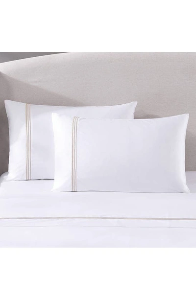 Shop Pure Parima 700 Thread Count 100% Certified Egyptian Cotton Sateen Bratta Embroidery Triple Luxe Sat In Gold