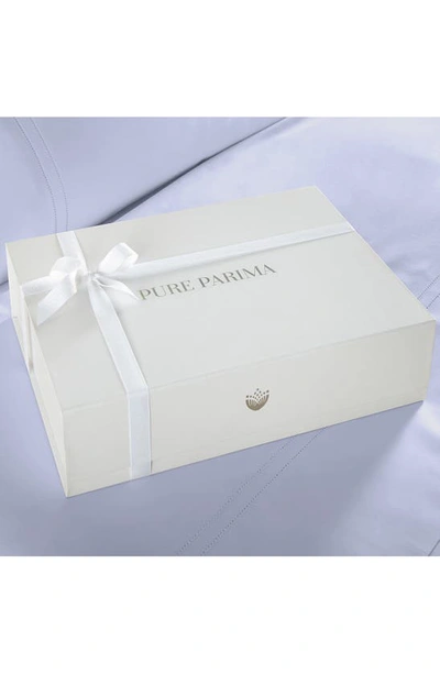 Shop Pure Parima Solid 400 Thread Count 100% Cotton Ultra Sateen Duvet Cover Set In Icy Blue