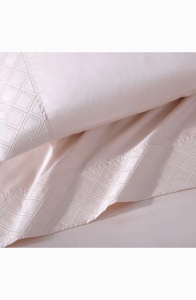 Shop Pure Parima 500 Thread Count 100% Certified Egyptian Cotton Sateen Embroidered 4-piece Hira Sheet Se In Soft Peach