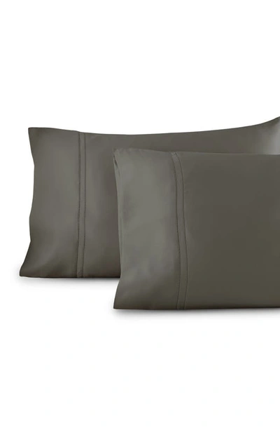 Shop Pure Parima Yalda Set Of 2 400 Thread Count Pillowcases In Charcoal