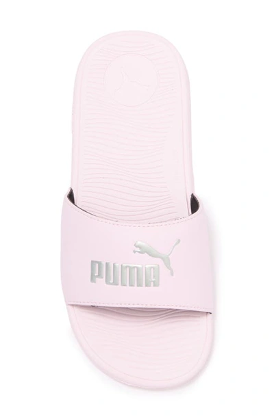 Shop Puma Cool Cat 2.0 Slide Sandal In Whisp Of Pink- Silver