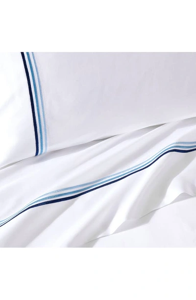 Shop Pure Parima 700 Thread Count 100% Certified Egyptian Cotton Sateen Bratta Embroidery Triple Luxe Sat In Ocean