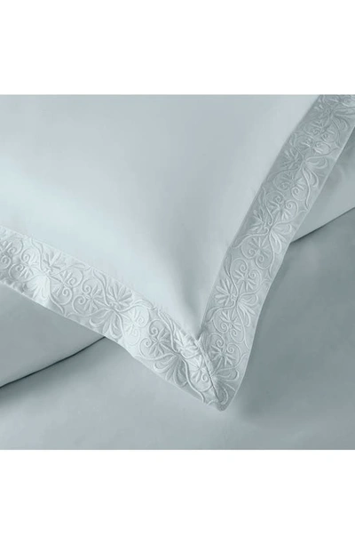 Shop Pure Parima Ariane Embroidered 100% Cotton Duvet Cover Set In Spa