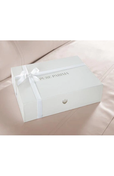 Pure Parima 500 Thread Count 100% Certified Egyptian Cotton Sateen Embroidered 3-piece Ariane Duvet In Soft Peach